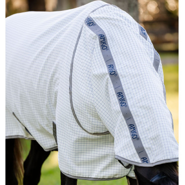 Cobertura anti-moscas Horseware Amigo Summer Plus CarreauxMarine / gris titanium / argent Motivos