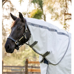 Cobertura anti-moscas Horseware Amigo Summer Plus CarreauxMarine / gris titanium / argent Motivos
