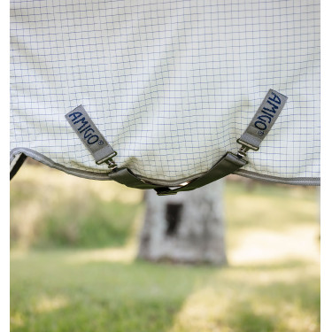 Cobertura anti-moscas Horseware Amigo Summer Plus CarreauxMarine / gris titanium / argent Motivos