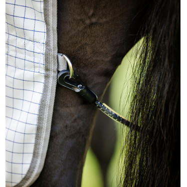 Cobertura anti-moscas Horseware Amigo Summer Plus CarreauxMarine / gris titanium / argent Motivos