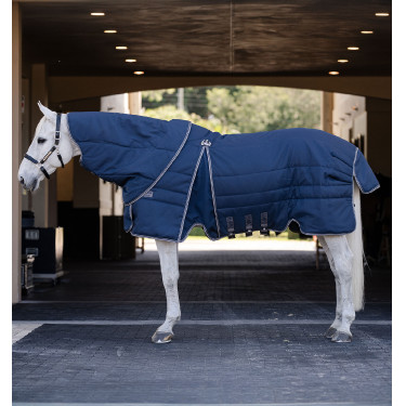 Cobertura Horseware Rambo Optimo Stable Plus 400g Marinho / tempestade / cinza prateado Azul-marinho