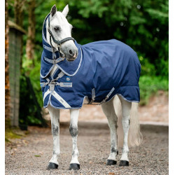 Capa de exterior Horseware Rhino® Plus Pónei 250g Preto / cinza titânio / azul clássico Capa de exterior Horseware Rhino® Plus Pónei 250g Preto / cinza titânio / azul clássico