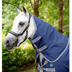 Capa de exterior Horseware Rhino® Plus Pónei 250g Preto / cinza titânio / azul clássico Capa de exterior Horseware Rhino® Plus Pónei 250g Preto / cinza titânio / azul clássico