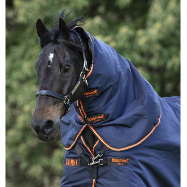 Cobre-pescoço Horseware 50g para manta Rambo Supreme Azul-marinho / laranja Cobre-pescoço Horseware 50g para manta Rambo Supreme Azul-marinho / laranja