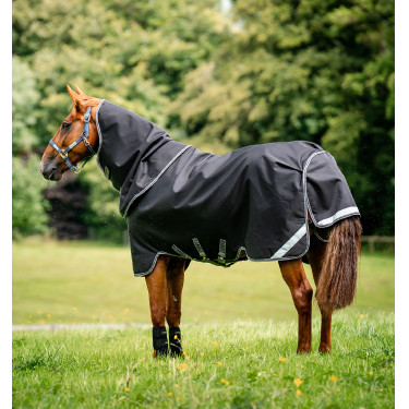 Cobre-pescoço Horseware 50g para manta Rambo Supreme Preto / tempestade / cinza prateado