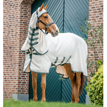Cobertura integral Horseware Rambo hoody Pônei 0g Giz / verde caçador / prata Branco