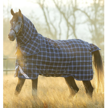Cobertura Horseware Rhino Plus Vari-Layer 450g Marinho xadrez / índigo Azul-marinho