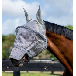 Máscara anti-moscas Horseware Rambo Plus Prata / cinza titânio / prata