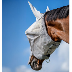 Máscara anti-moscas Horseware Rambo Plus Prata / cinza titânio / prata