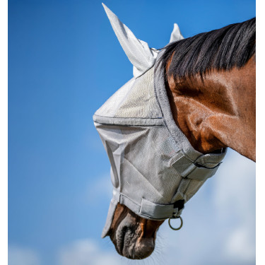 Máscara anti-moscas Horseware Rambo Plus Prata / cinza titânio / prata