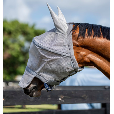 Máscara anti-moscas Horseware Rambo Plus Prata / cinza titânio / prata
