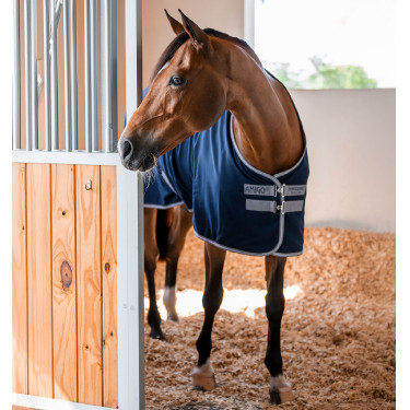 Camisa de box Horseware Amigo Delphinium 0g Marinho / cinza titânio / prata Azul-marinho