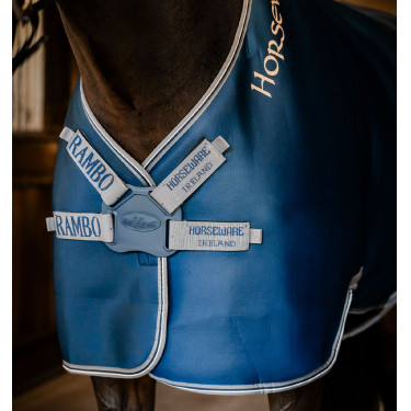 Camisa secante Horseware Rambo Airmax Cooler Disc Marinho / tempestade / cinza prateado Azul-marinho