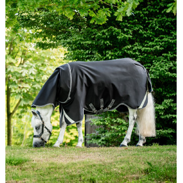 Cobertura Horseware Rambo Supreme Turnout Vari-layer 1680D 450g Preto / tempestade / cinza prateado