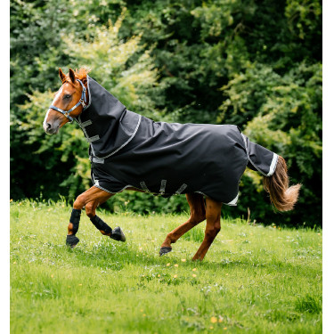 Cobertura Horseware Rambo Supreme Turnout Vari-layer 1680D 450g Preto / tempestade / cinza prateado