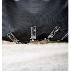 Cobertura Horseware Rambo Supreme Turnout Vari-layer 1680D 450g Preto / tempestade / cinza prateado