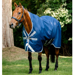 Cobertura Horseware High Neck Amigo® Bravo 12 Original 250g 1200D Marinho / cinza titânio / prata Azul-marinho Cobertura Horseware High Neck Amigo® Bravo 12 Original 250g 1200D Marinho / cinza titânio / prata Azul-marinho