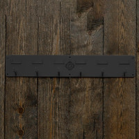 Suporte para cabeçada Grooming Deluxe com 6 ganchos e porta-nome Preto