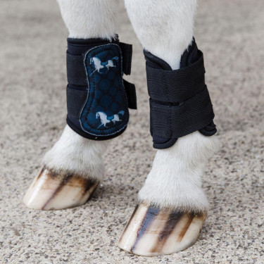 Guêtres Turnout Kentucky com motivo de cavalo preto Preto