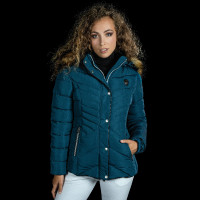 Parka feminina Pakaa Flags & Cup Azul esmeralda Parka feminina Pakaa Flags & Cup Azul esmeralda