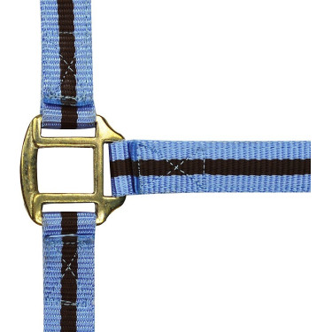 Cabeçada de nylon forrada a couro Norton Azul céu / preto Cabeçada de nylon forrada a couro Norton Azul céu / preto