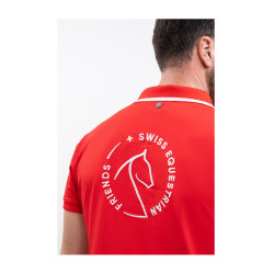 Polo Harcour Dranse homem Swiss Equestrian Friends Vermelho