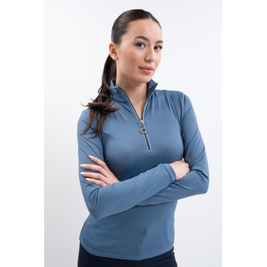 Polo Harcour Breezi feminino Azul aço
