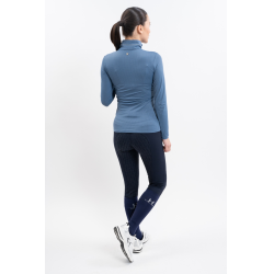Polo Harcour Breezi feminino Azul aço