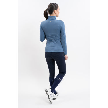 Polo Harcour Breezi feminino Azul aço