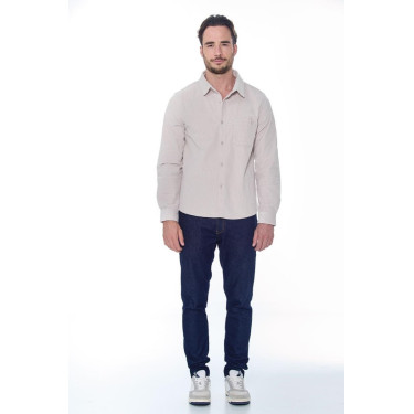 Camisa de Veludo Harcour Shavi homem Marfim Bege