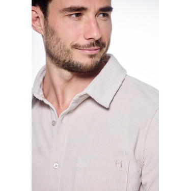 Camisa de Veludo Harcour Shavi homem Marfim Bege