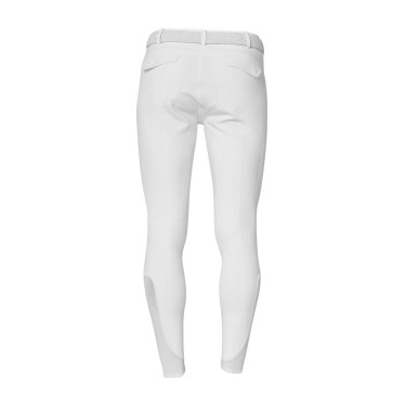 Calça slim fit masculino Equestro Ridertechnology full grip Branco