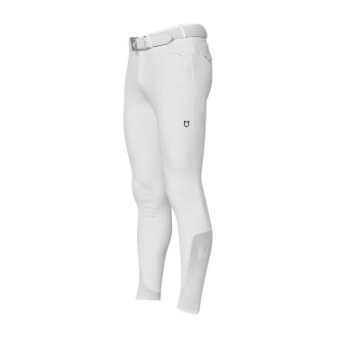 Calça slim fit masculino Equestro Ridertechnology full grip Branco