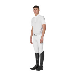 Calça slim fit masculino Equestro Ridertechnology full grip Branco