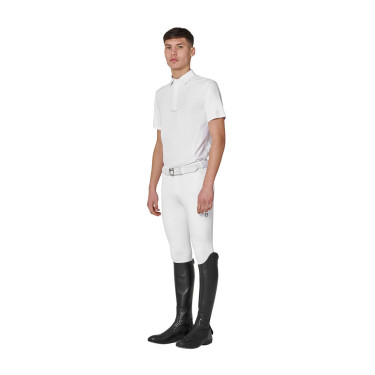 Calça slim fit masculino Equestro Ridertechnology full grip Branco