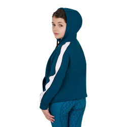 Sweatshirt infantil de algodão com capuz e zíper frontal