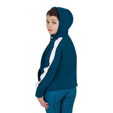 Sweatshirt infantil de algodão com capuz e zíper frontal