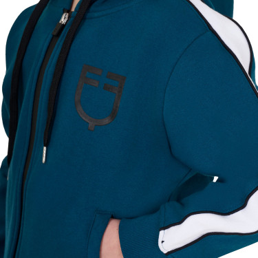 Sweatshirt infantil de algodão com capuz e zíper frontal