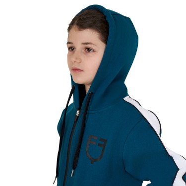 Sweatshirt infantil de algodão com capuz e zíper frontal