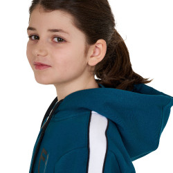 Sweatshirt infantil de algodão com capuz e zíper frontal