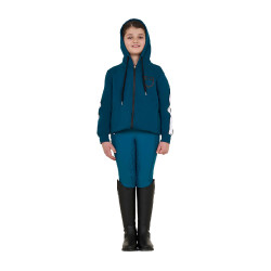 Sweatshirt infantil de algodão com capuz e zíper frontal