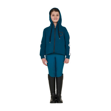 Sweatshirt infantil de algodão com capuz e zíper frontal