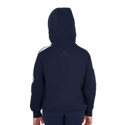 Sweatshirt infantil de algodão com capuz e zíper frontal Blazer marinho Azul-marinho