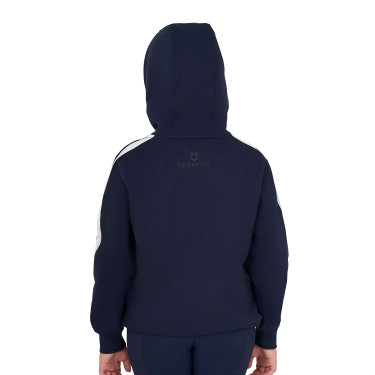 Sweatshirt infantil de algodão com capuz e zíper frontal Blazer marinho Azul-marinho