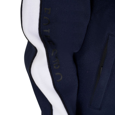 Sweatshirt infantil de algodão com capuz e zíper frontal Blazer marinho Azul-marinho