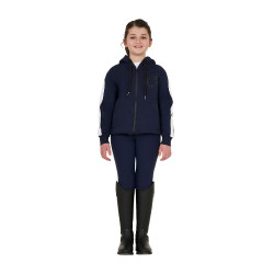 Sweatshirt infantil de algodão com capuz e zíper frontal Blazer marinho Azul-marinho