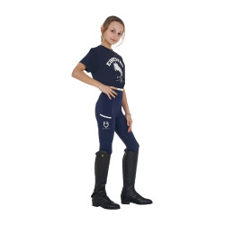Leggings infantil com decorações perfuradas Blazer marinho / branco Azul-marinho