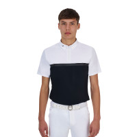 Polo de concurso masculino Equestro Ridertechnology manga curta e zíper
