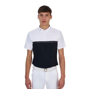 Polo de concurso masculino Equestro Ridertechnology manga curta e zíper