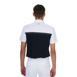 Polo de concurso masculino Equestro Ridertechnology manga curta e zíper